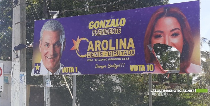 Destruyen publicidad de candidata a diputada por Santo Domingo Este.