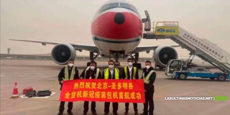 Despegó en China avión con más de un millón de vacunas contra COVID-19 con destino a RD