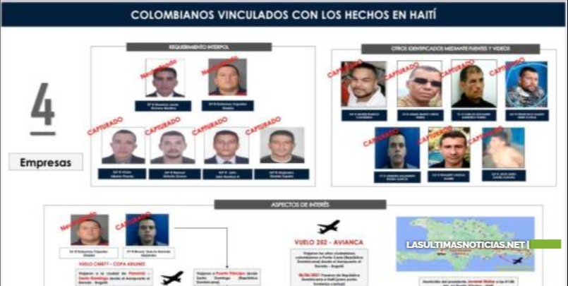 Colombia asegura 13 vinculados a asesinato de Moïse entraron a RD para pasar a Haití